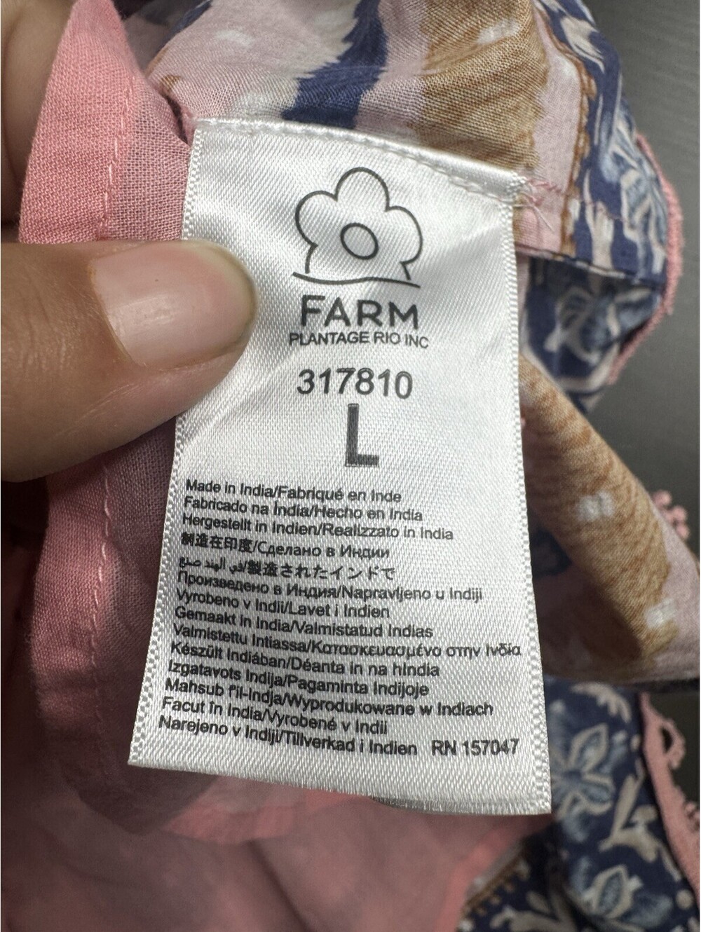 Farm Rio Seashell Tapestry Pink Short Sleeve Mini Dress - Picture 6 of 9